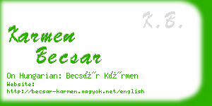 karmen becsar business card